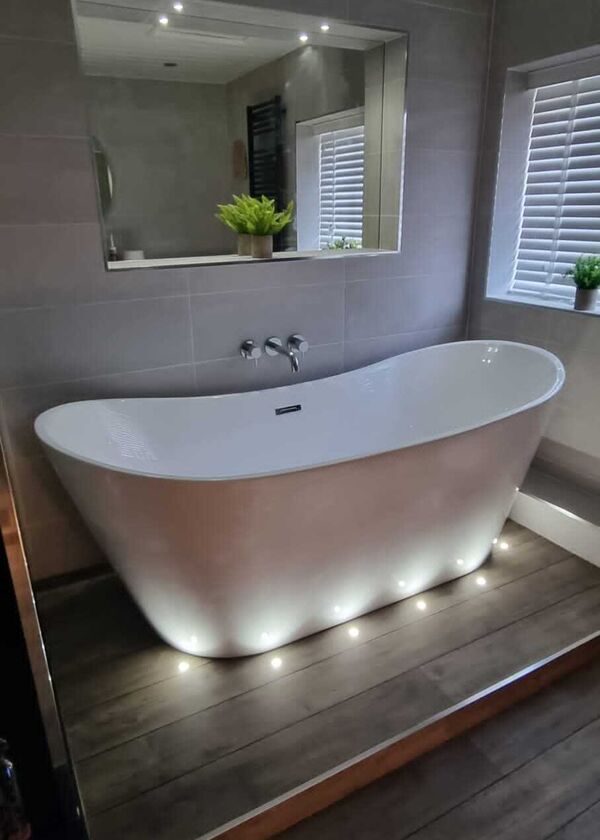 After photos - Freestanding bath with LED floor lighting