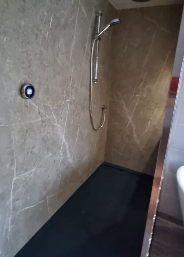 After photo - Large shower installation in a modern bathroom